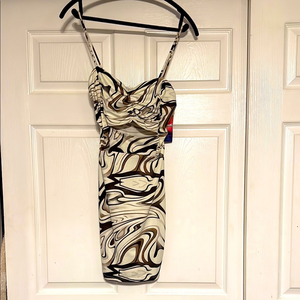 Swirl Pattern Mini Dress